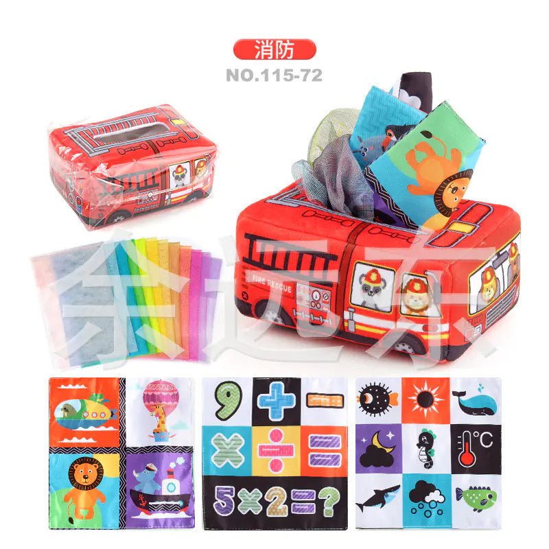 Sensory & Soft: Baby Educational Cloth Book and Tissue Box Toy! 👶🎁