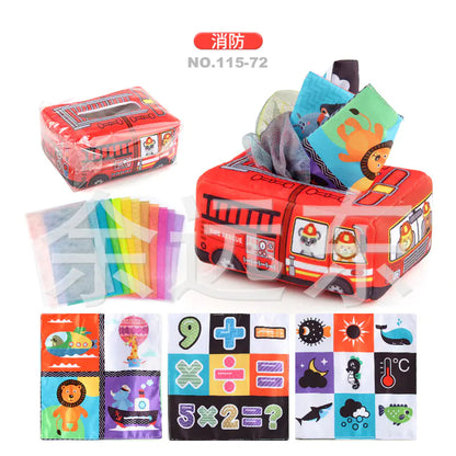 Sensory & Soft: Baby Educational Cloth Book and Tissue Box Toy! 👶🎁