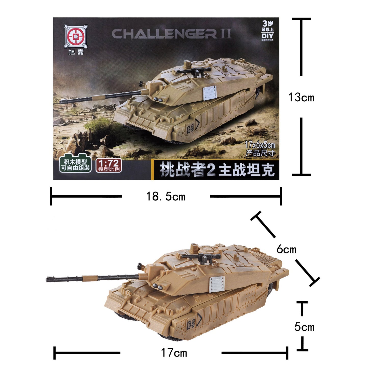 Aircraft & Tank Model Building Blocks Set Challenger Main Battle Tank