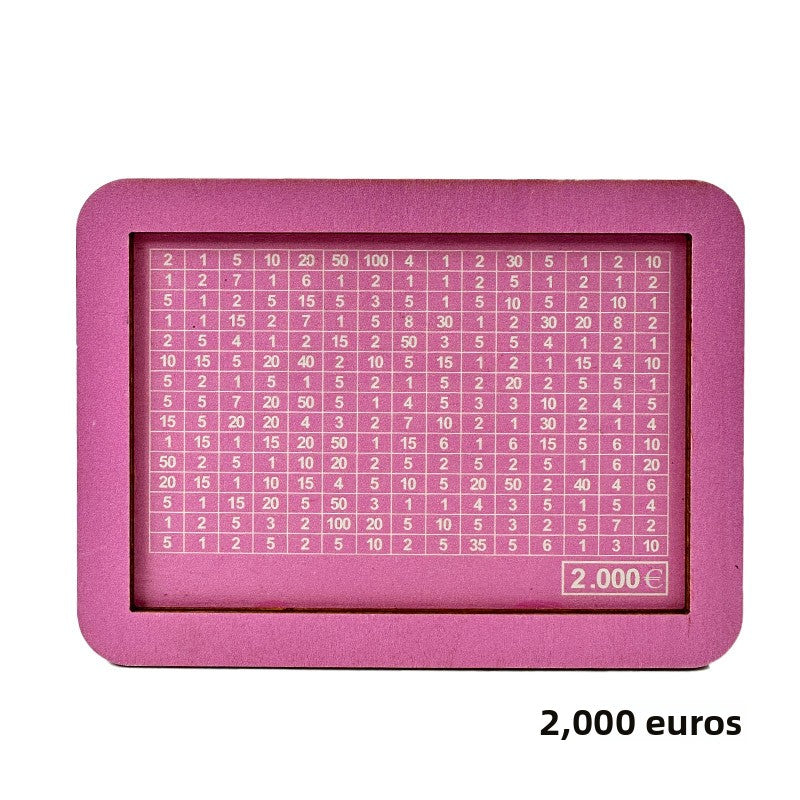 Wooden Goal Box with Counter pink 2000 euros free pen 17.2�12.5�6.5cm
