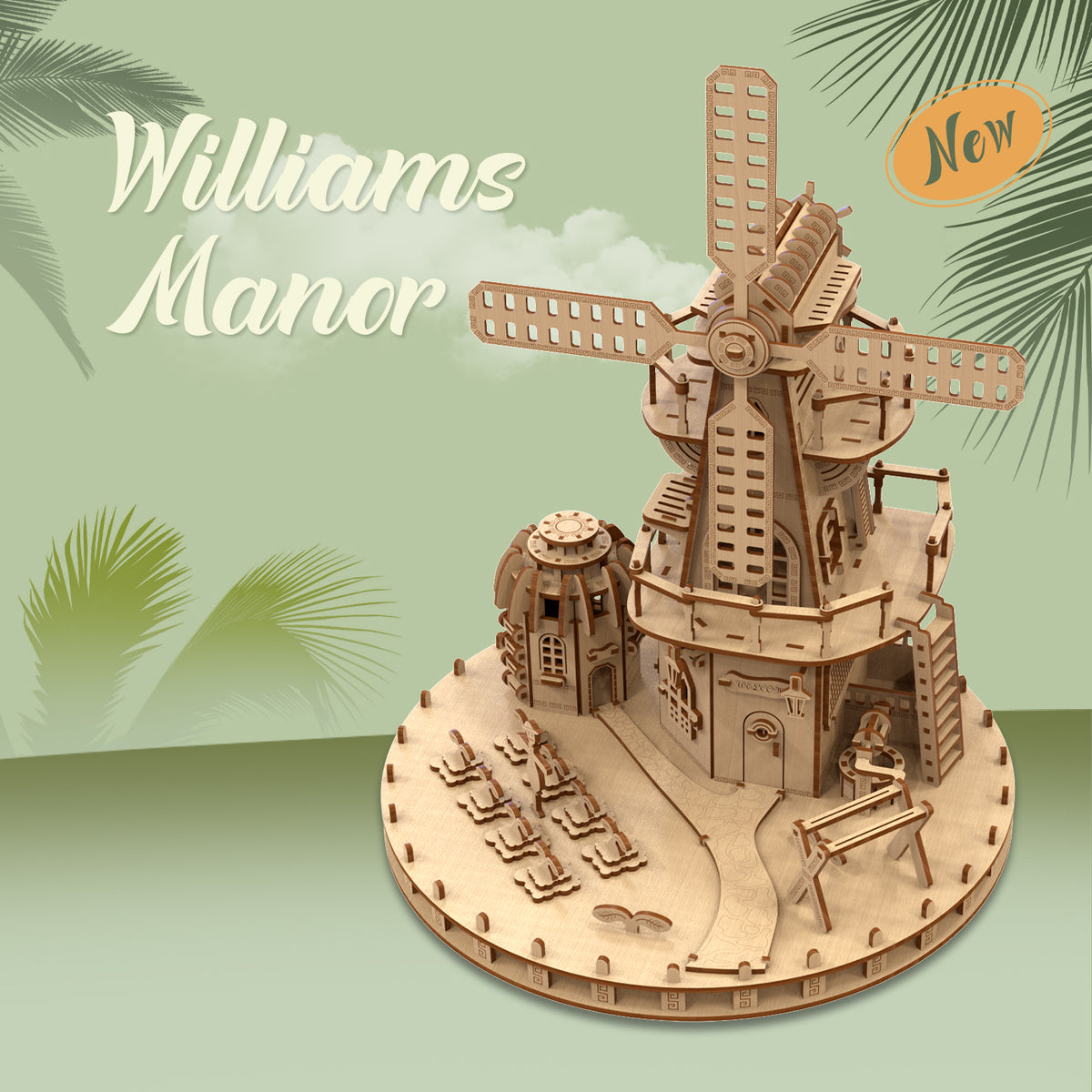Williams Manor 3D Wooden Puzzle for Teens & Adults
