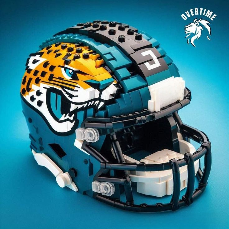 Football Helmet Building Blocks Display Set Jacksonville Jaguars