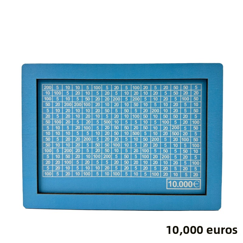 Wooden Goal Box with Counter blue 10000 euros free pen 17.2�12.5�6.5cm