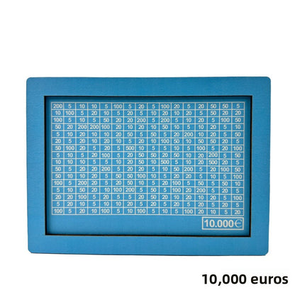 Wooden Goal Box with Counter blue 10000 euros free pen 17.2�12.5�6.5cm