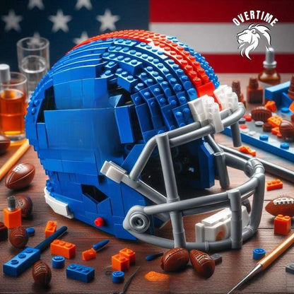 Football Helmet Building Blocks Display Set New York Giants