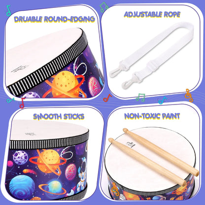 Kids Drum 8" Percussion Instrument for Toddler Educational Music Toys Gift Boys Girls Age 1-5