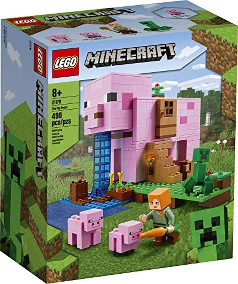 Minecraft the Pig House, 21170 with Alex, Creeper and 2 Pig Figures, Animal Building Toy, Gift Idea for Kids, Boys & Girls Ages 8+