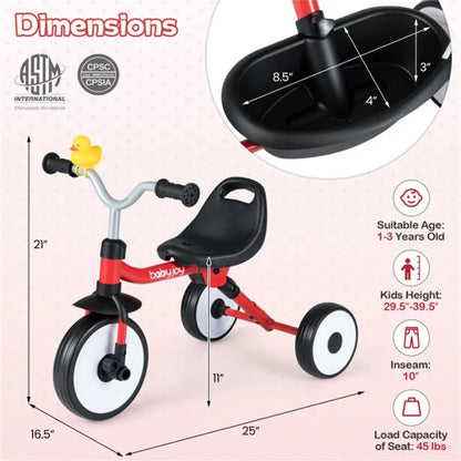 Toddler Tricycle With Rainbow LED Wheels for Fun, Confident First Rides