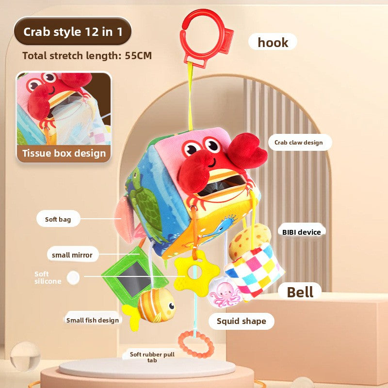 Baby Stroller Hanging Fabric Pull-Tissue Sensory Toy