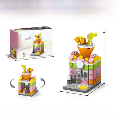 Mini City Street Building Blocks Set Milk tea drink shop 105pcs boxed