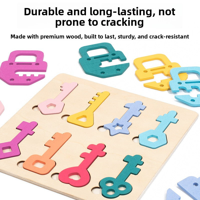 Wooden Key-Lock Matching Puzzle