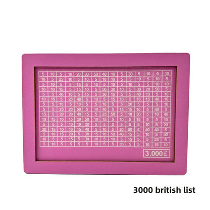 Wooden Goal Box with Counter pink 3000 pounds free pen 17.2�12.5�6.5cm