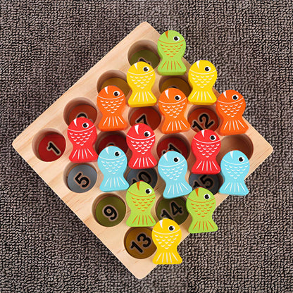 Wooden Magnetic Memory Fishing Game