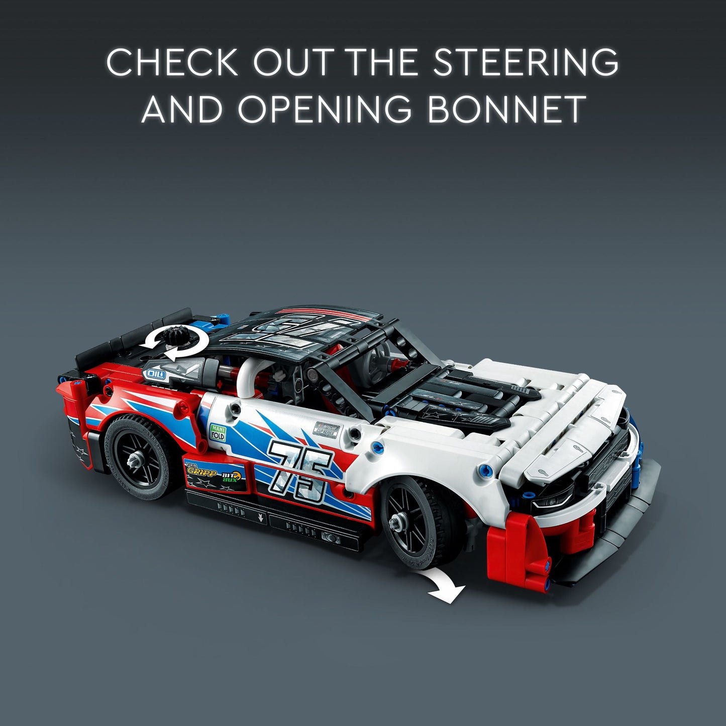 Technic NASCAR Next Gen Chevrolet Camaro ZL1 Building Set - Authentically Designed Model Car and Toy Racing Vehicle Kit, Collectible Race Car Display for Boys, Girls, and Teens Ages 9+, 42153