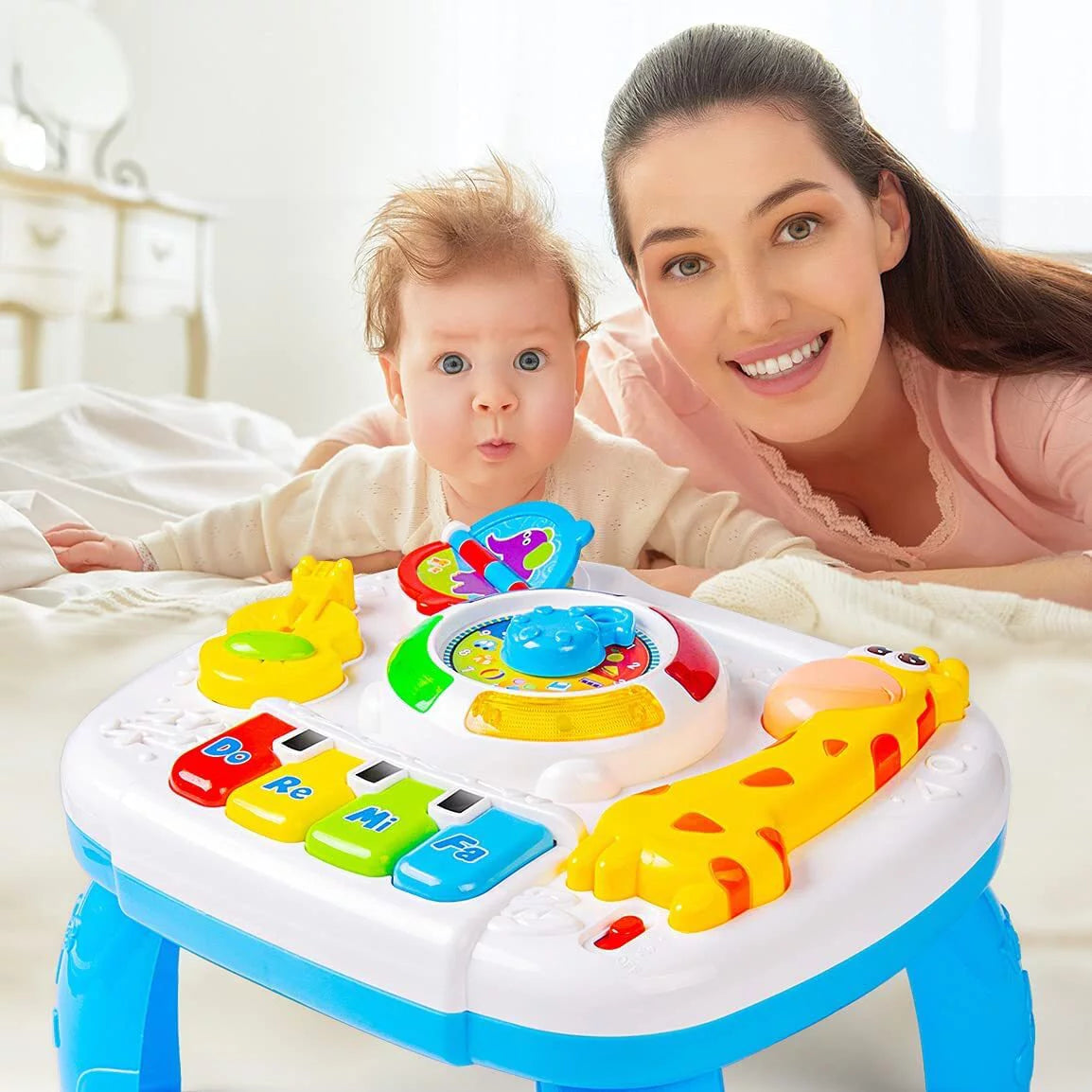 Baby Toys 6 to 12 Months, Musical Learning Table Baby Toys for 1 2 3 Year Old Boys Girls Early Education Activity Center Baby Toys 12-18 Months Kids Toddler Birthday Gifts