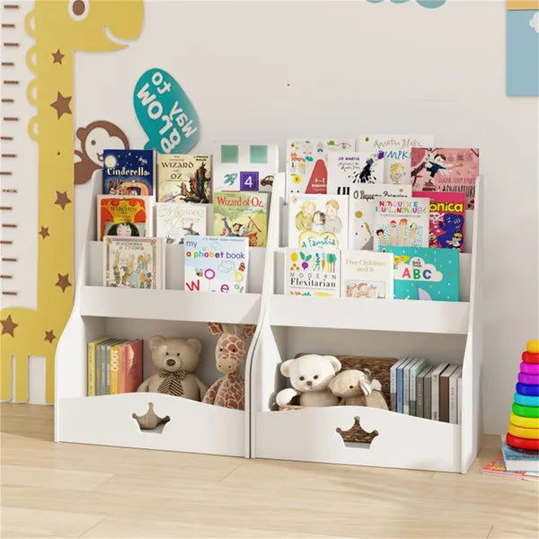Kids Bookshelf with Toy Storage | 3-Tier Cabinet