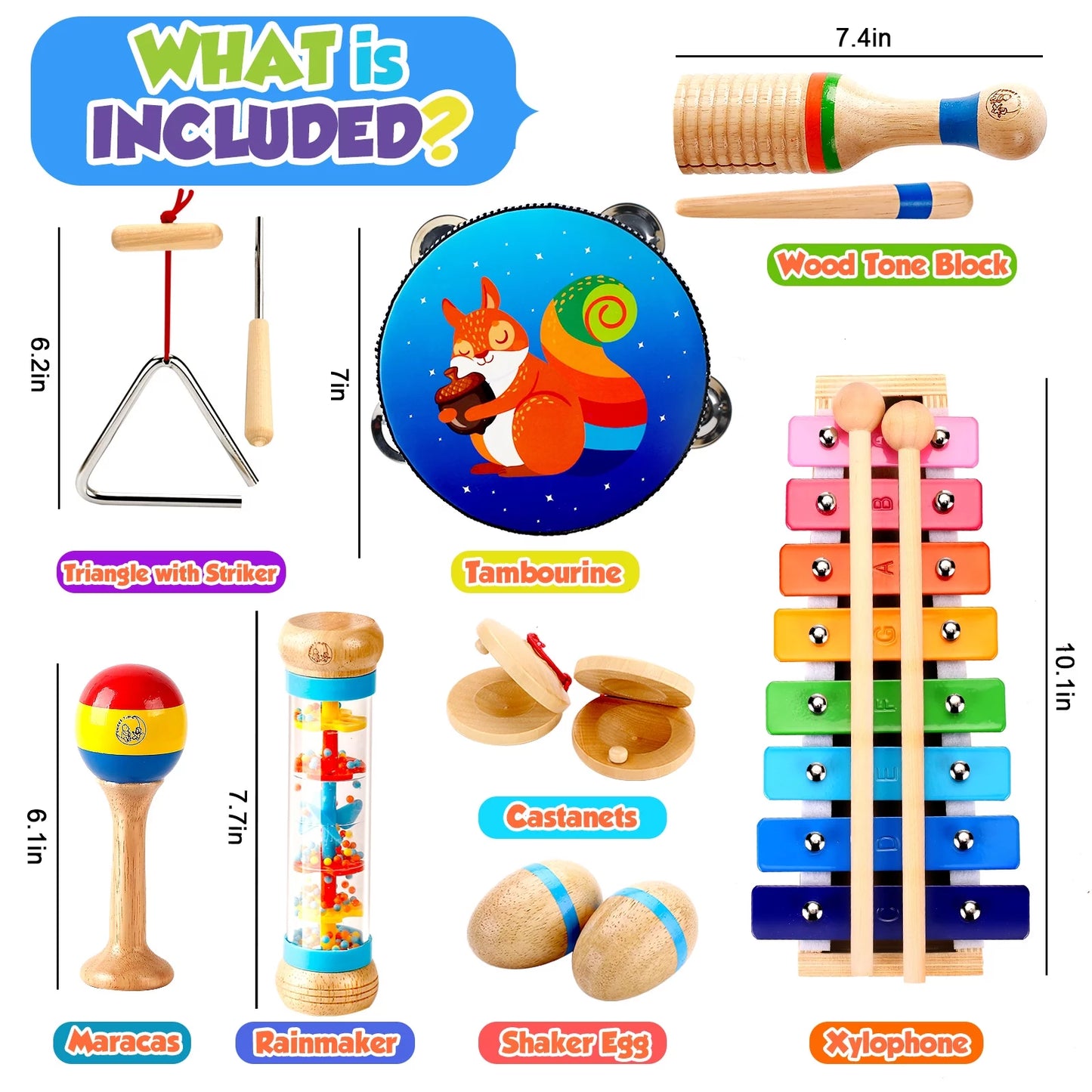 Kids Music Toys Drum Xylophone Musical Instruments for Toddlers 1-5 Boys Girls Educational Toy