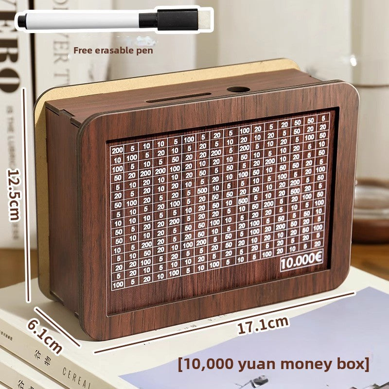 Wooden Piggy Bank for Kids Large