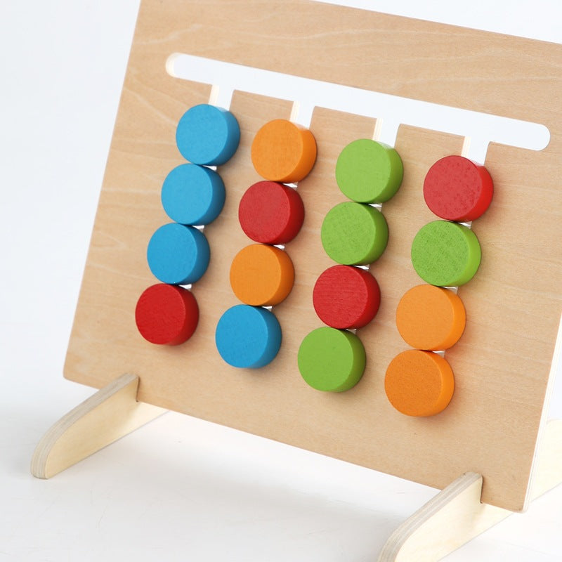 Wooden Four-Color Matching Game – Fruit, Animal & Ocean Themes