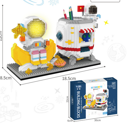Glow Astronaut Building Blocks for Space STEM Play