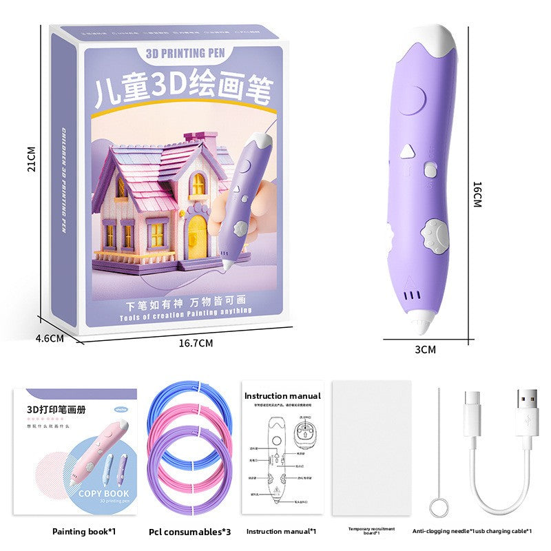 3D Printing Pen for Kids Kulo Purple 3pcs