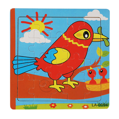 Wooden Cartoon Puzzle Set for Early Learning