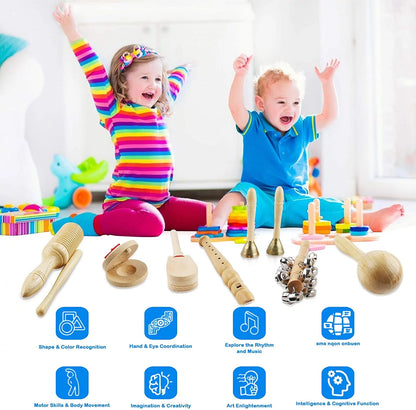 Toddler Musical Instruments Toys - Baby Toys for Kids Preschool Educational, 15 PCS Learning Percussion Instruments for Boys and Girls with Storage Bag