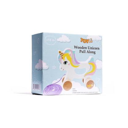 Unicorn Wooden Baby Toys Pull Toys for Toddlers