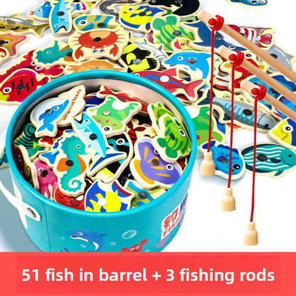 Wooden Magnetic Fishing Game for Kids
