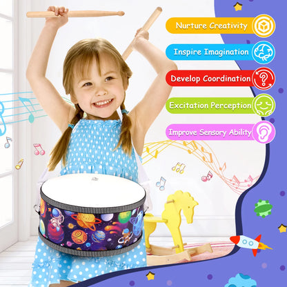 Kids Drum 8" Percussion Instrument for Toddler Educational Music Toys Gift Boys Girls Age 1-5