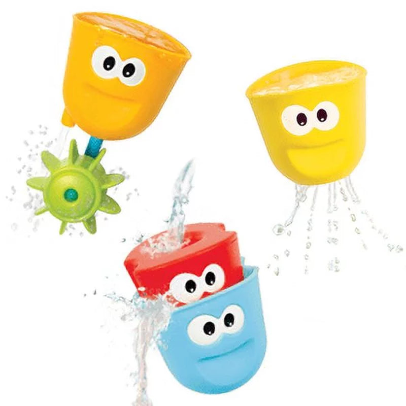 Bath Toys (For Toddlers 1-3) - Spin N Sort Spout Pro - 3 Stackable Cups, Hose and Spout, Spinning Suction Cups for Kids Bathtime Fun