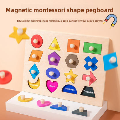 Montessori Magnetic Shape Puzzle Board for Kids