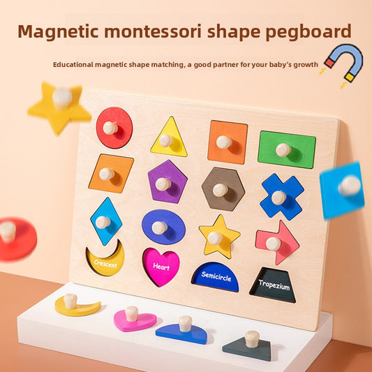 Montessori Magnetic Shape Puzzle Board for Kids