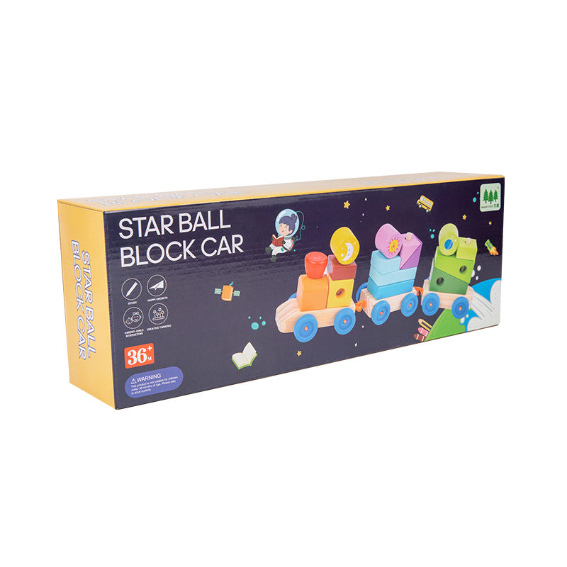Wooden Planet Shape-Sorting Train Toy