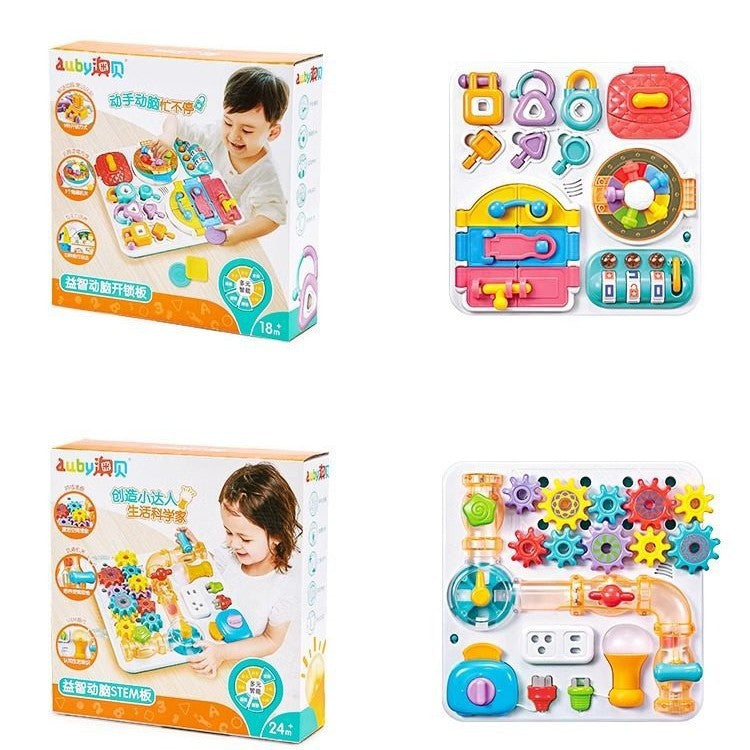 Toddler Activity Board with Unlocking Features
