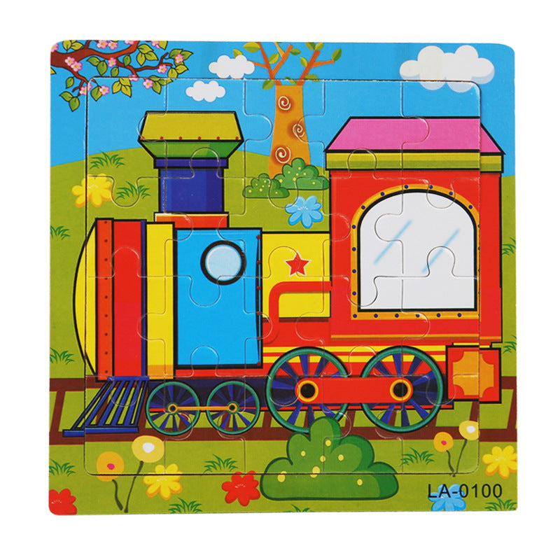 Wooden Cartoon Puzzle Set for Early Learning
