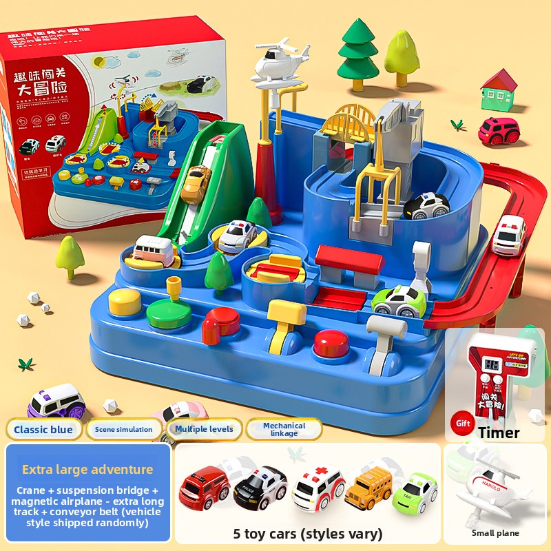 Toy Track Set with Cars and Airplane