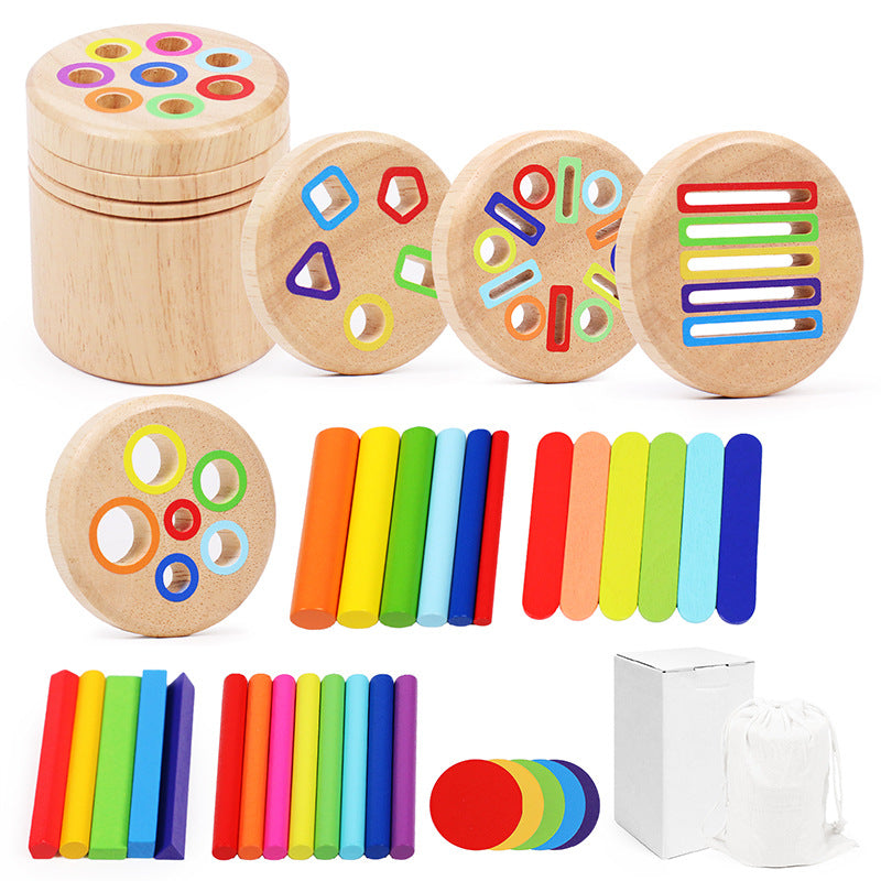 Wooden Color and Shape Sorting Cup
