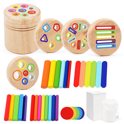 Wooden Color and Shape Sorting Cup