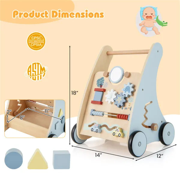 Wooden Baby Activity Push Walker