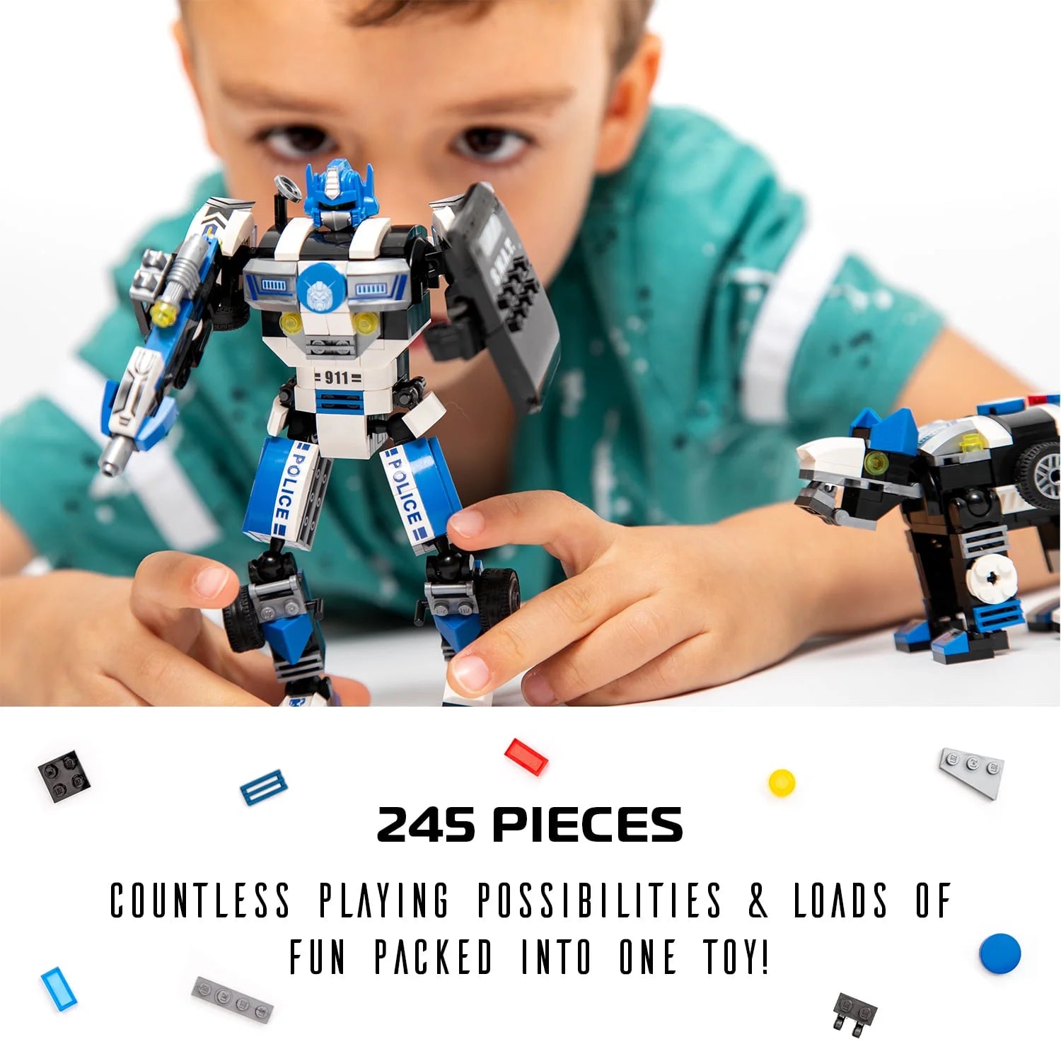 Robot Police STEM Building Toy for Boys | Gift for Kids Ages 6 7 8 9 10 11 Year Olds