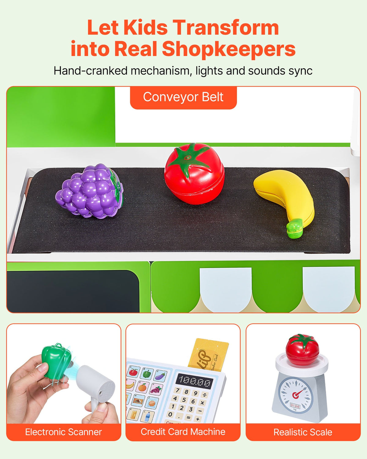 Kids Wooden Grocery Store Playset