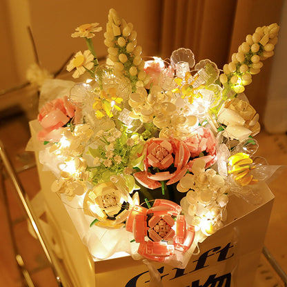 Flower Bouquet Building Blocks Kit 17pcs Light Version