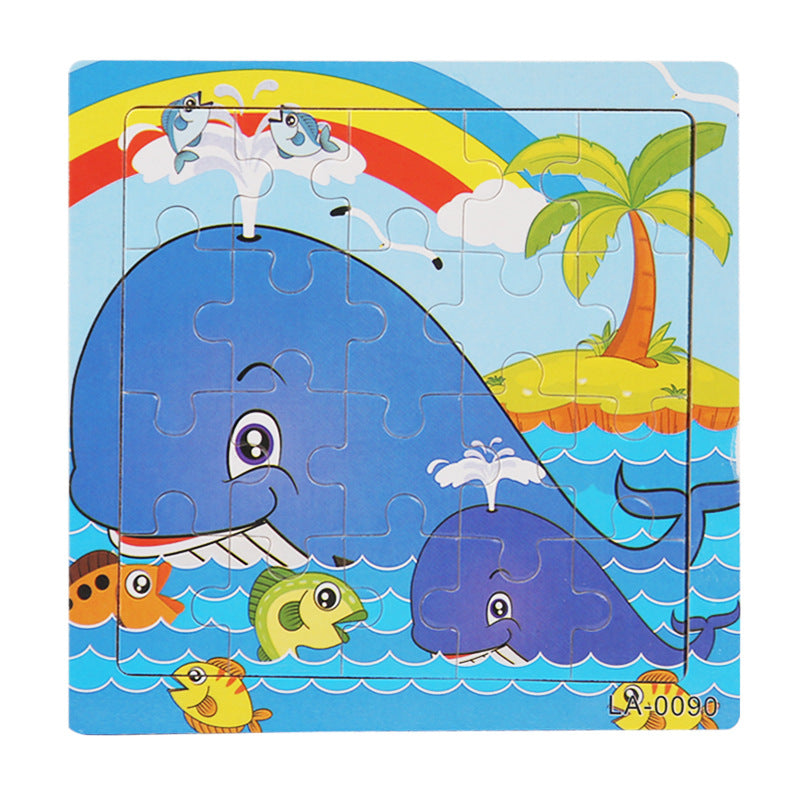 Wooden Cartoon Puzzle Set for Early Learning