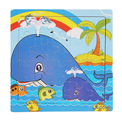 Wooden Cartoon Puzzle Set for Early Learning