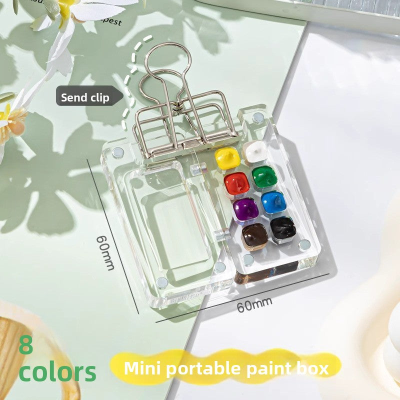 Mini Watercolor Paint Box with Sketchbook