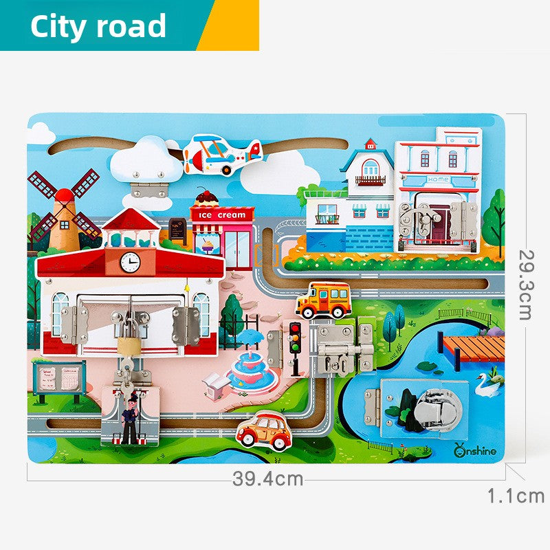 Cognitive Activity Board for Kids Basic urban road
