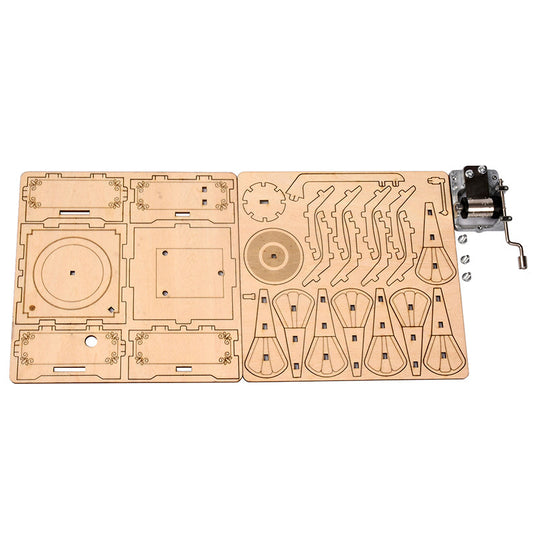 BYH803 Wooden Phonograph Music Box Kit