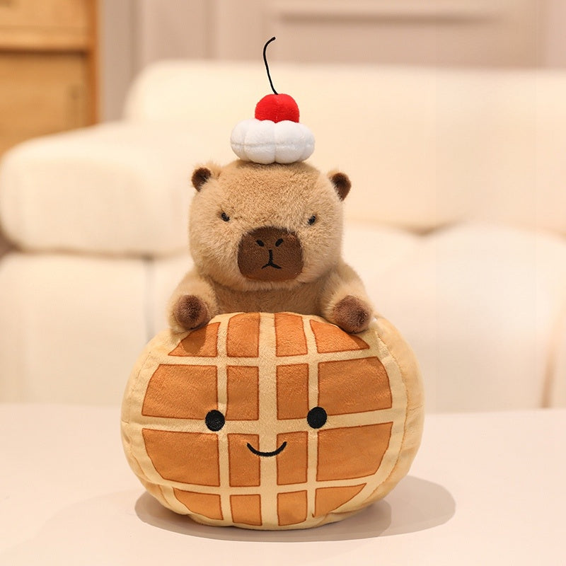 Cute Capybara Plush Toy Dessert Theme Pineapple Bread Capybara 20cm