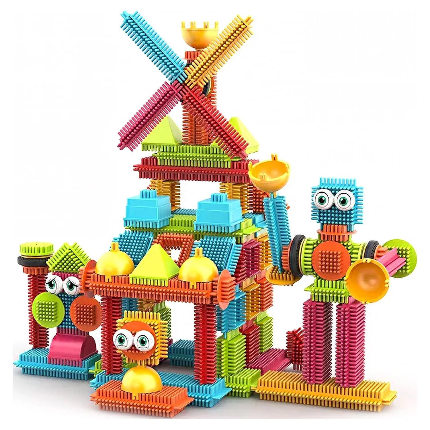 ST5 STEM Building Toys - 144 Bristle Shape 3D Tiles, Ages 3-8, Educational Building Blocks